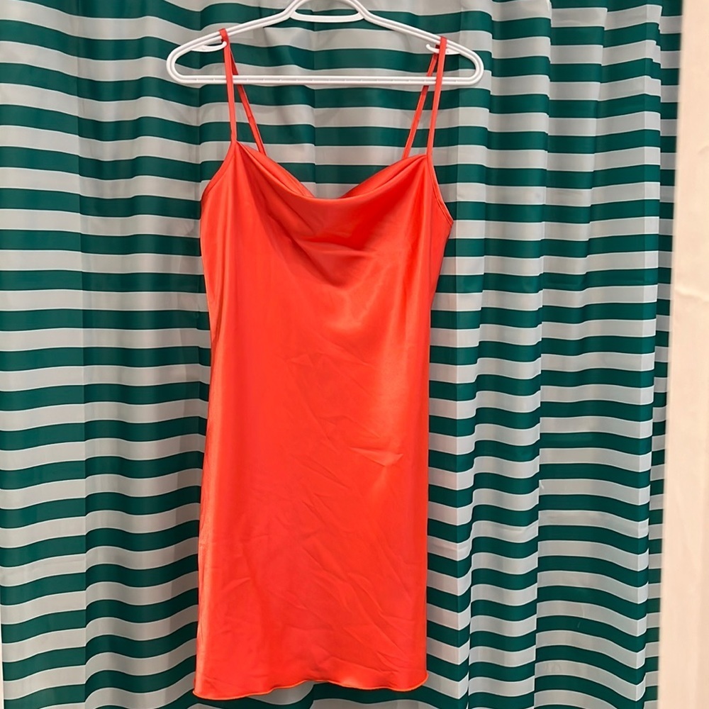 Bebe Y2K style Silky Orange Bebe slip dress (Size S)
